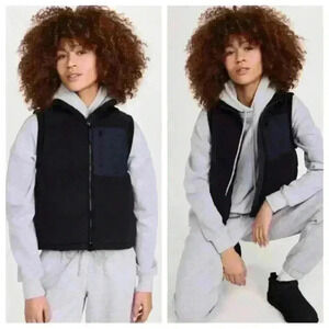 Sweaty Betty Venture Padded Fleece Gilet in Black Vest XS